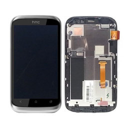 HTC Desire X - LCD Displej + Dotykové sklo + Rám (Stříbrná)