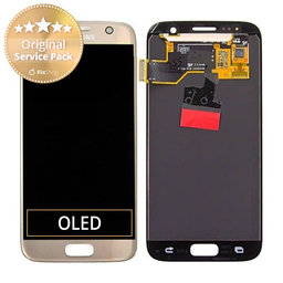 Samsung Galaxy S7 G930F - LCD Displej + Dotykové Sklo (Gold) - GH97-18523C, GH97-18761C, GH97-18757C Genuine Service Pack