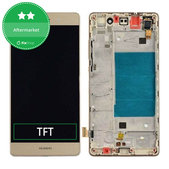 Huawei P8 lite - LCD Displej + Dotykové Sklo + Rám (Gold) TFT
