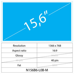 15.6 LCD Fat Matný 40 pin HD