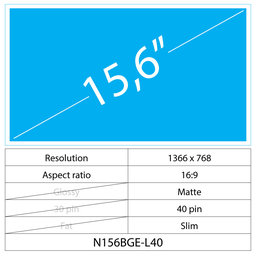 Toshiba Satellite S50D-B 15.6 LCD Slim Matný 40 pin HD