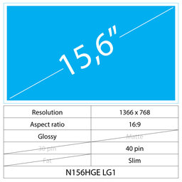 15.6 LCD Slim Lesklý 40 pin HD