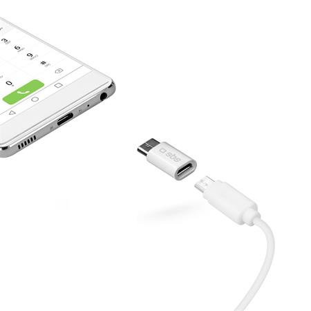 SBS - Adaptér Micro-USB / USB-C, bílá