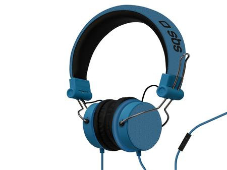 SBS - Headset Studio Mix - Sluchátka s mikrofonem, modrá