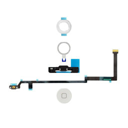 Apple iPad Air - Tlačítko Domů + Flex Kabel + Držák + Plastový Kroužek + Těsnění (Bílá)