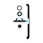 Apple iPad Mini, Mini 2 - Tlačítko Domů + Flex Kabel + Držák + Plastový Kroužek + Těsnění (Black)