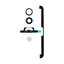 Apple iPad Mini, Mini 2 - Tlačítko Domů + Flex Kabel + Držák + Plastový Kroužek + Těsnění (White)