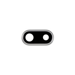 Apple iPhone 8 Plus - Sklíčko Zadní Kamery s Rámem (Silver)