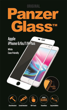 PanzerGlass - Case Friendly Tvrzené sklo pro iPhone 8/7 / 6S / 6 Plus, bílá