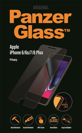PanzerGlass - Tvrzené Sklo Privacy Standard Fit pro iPhone 6 Plus, 6s Plus, 7 Plus a 8 Plus, transparent