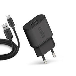 SBS - 5W Nabíjecí Adaptér USB + Kabel USB / Micro-USB, černá