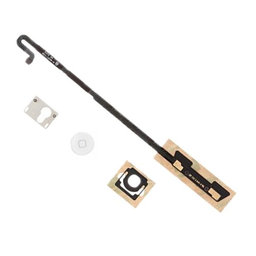 Apple iPad 4 - Tlačítko Domů + Flex Kabel + Držák (Bílá)