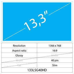 13.3 LCD Slim Lesklý 40 pin HD