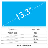 13.3 LCD Slim Matný 40 pin HD+