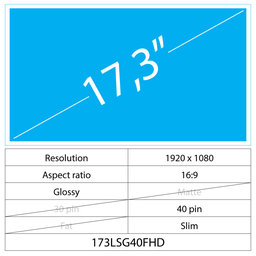 17.3 LCD Slim Lesklý 40 pin FHD