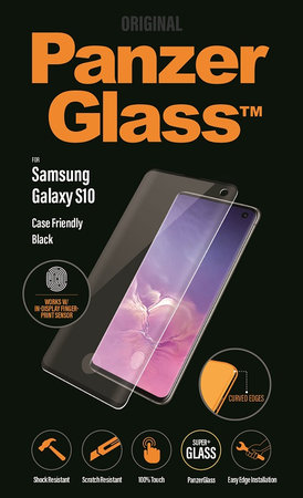 PanzerGlass - Tvrzené Sklo Case Friendly pro Samsung Galaxy S10, Fingerprint komp., black