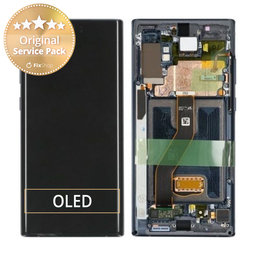 Samsung Galaxy Note 10 Plus - LCD Displej + Dotykové Sklo + Rám (Aura Black) - GH82-20838A, G82-20900A Genuine Service Pack