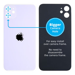 Apple iPhone 11 - Sklo Zadního Housingu se Zvětšeným Otvorem na Kameru (Purple)
