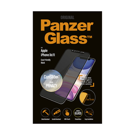 PanzerGlass - Tvrzené Sklo Case Friendly CamSlider Privacy pro iPhone XR a 11, black