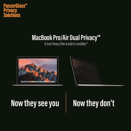 PanzerGlass - Tvrzené sklo Dual Privacy 12 '' pro MacBook, černá