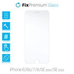 FixPremium Glass - Tvrzené sklo pro iPhone 6, 6s, 7, 8, SE 2020 a SE 2022