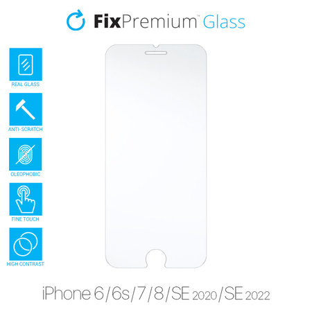 FixPremium Glass - Tvrzené sklo pro iPhone 6, 6s, 7, 8, SE 2020 a SE 2022