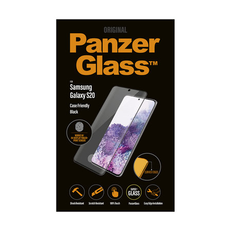 PanzerGlass - Tvrzené Sklo Case Friendly pro Samsung Galaxy S20, Fingerprint komp., black