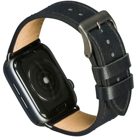 MODE - Kožený náramek Copenhagen pro Apple Watch 44 mm, black / space grey