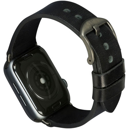 MODE - Kožený náramek Bornholm pro Apple Watch 44 mm, black / space grey