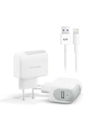 Fonex - Nabíjecí Adaptér USB + Kabel USB / Lightning, 10W, bílá