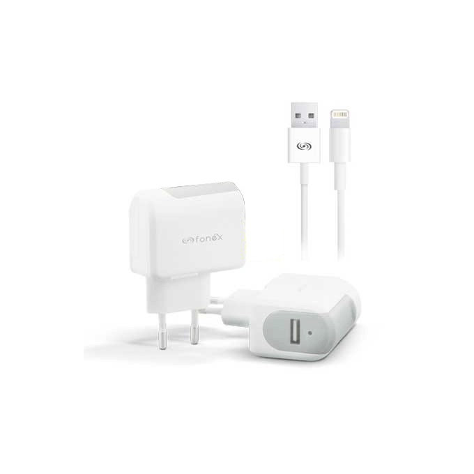 Fonex - Nabíjecí Adaptér USB + Kabel USB / Lightning, 10W, bílá