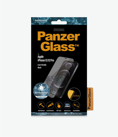 PanzerGlass - Tvrzené Sklo Case Friendly AB pro iPhone 12 a 12 Pro, černá