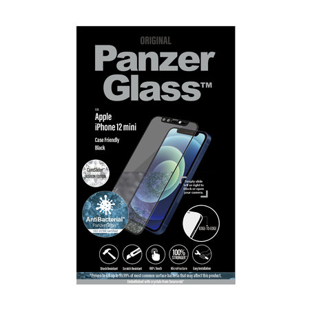 PanzerGlass - Tvrzené sklo Case Friendly CamSlider Swarovski AB pro iPhone 12 mini, černá