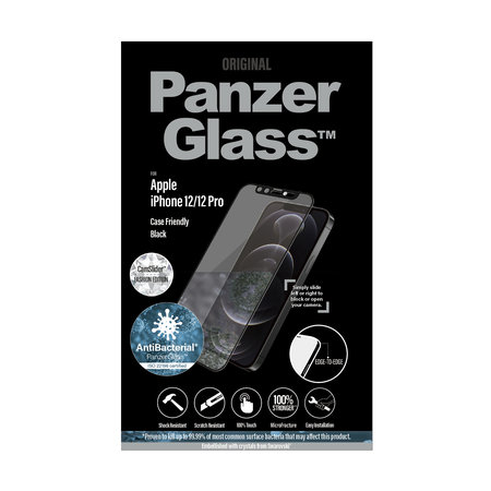 PanzerGlass - Tvrzené sklo Case Friendly CamSlider Swarovski AB pro iPhone 12/12 Pro, černá