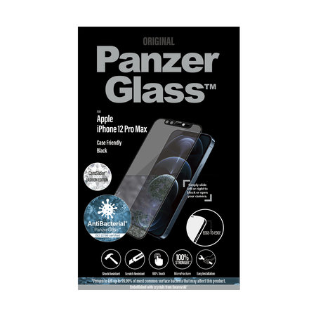 PanzerGlass - Tvrzené sklo Case Friendly CamSlider Swarovski AB pro iPhone 12 Pro Max, černá