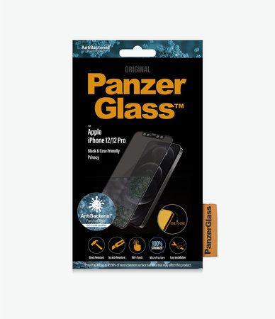 PanzerGlass - Tvrzené Sklo Privacy Case Friendly AB pro iPhone 12 a 12 Pro, černá