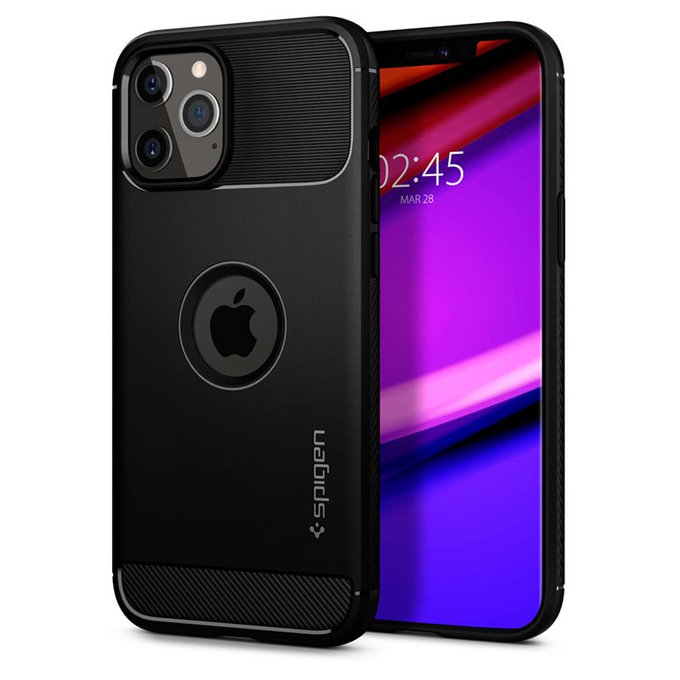 Spigen - Pouzdro Rugged Armor pro iPhone 12 Pro Max, černá