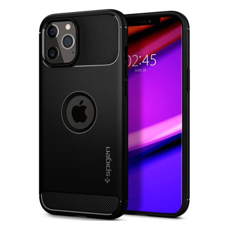 Spigen - Pouzdro Rugged Armor pro iPhone 12 a 12 Pro, černá