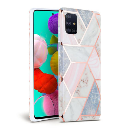 Tech-Protect - Pouzdro Marble pro Samsung Galaxy A71, růžová