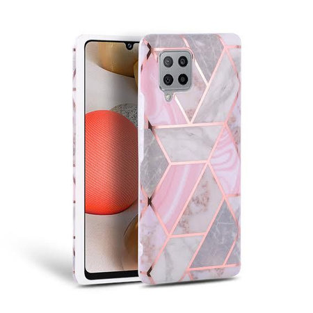 Tech-Protect - Pouzdro Marble pro Samsung Galaxy A42 5G, růžová