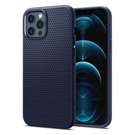 Spigen - Pouzdro Liquid Air pro iPhone 12 a 12 Pro, modrá