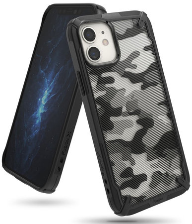 Ringke - Pouzdro Fusion X pro iPhone 12 mini, černá kamufláž