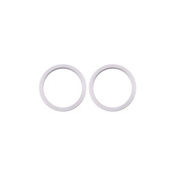 Apple iPhone 11, 12, 12 Mini - Rám Sklíčka Zadní Kamery (White) - 2ks