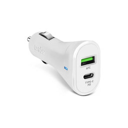 SBS - Autonabíječka USB-C PowerDelivery 20W, USB 18W, bílá