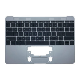 Apple MacBook 12" A1534 (Early 2015 - Mid 2017) - Horní Rám Klávesnice + Klávesnice US (Space Gray)
