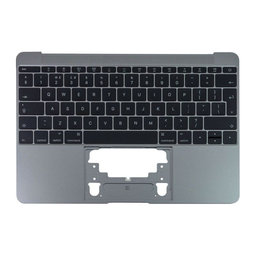Apple MacBook 12" A1534 (Early 2015 - Mid 2017) - Horní Rám Klávesnice + Klávesnice UK (Space Gray)
