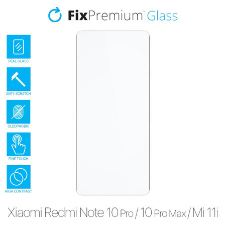 FixPremium Glass - Tvrzené sklo pro Xiaomi Redmi Note 10 Pro, 10 Pro Max, Mi 11i a Poco F3
