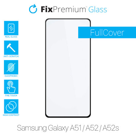 FixPremium FullCover Glass - Tvrzené sklo pro Samsung Galaxy A51, A52 a A52s