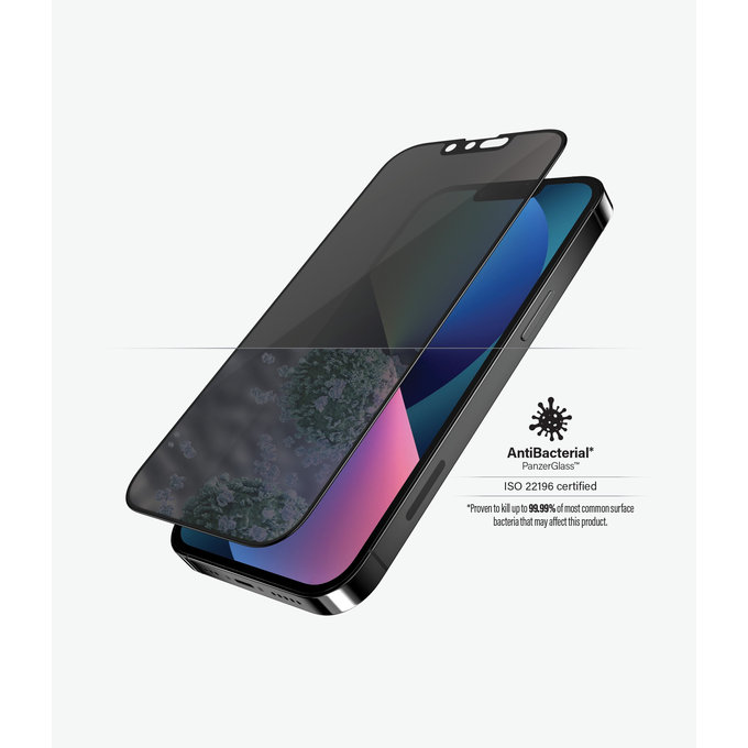 PanzerGlass - Tvrzené Sklo Case Friendly Privacy AB pro iPhone 13, 13 Pro, 14 a 16e, černá