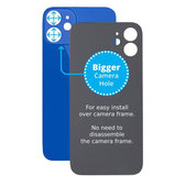 Apple iPhone 12 Mini - Sklo Zadního Housingu se Zvětšeným Otvorem na Kameru (Blue)
